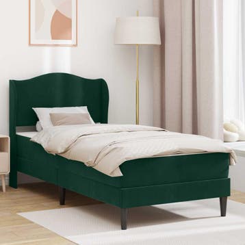 vidaXL Bedframe met hoofdeinde Donkergroen 100 x 200 cm, Huis en Inrichting, Slaapkamer | Bedden, Verzenden, Nieuw