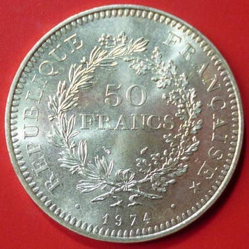 Frankrijk. Ve République. 50 Francs 1974/1977 Hercule (2