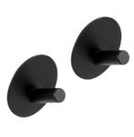 Differnz haak zelfklevend rond schuin rvs mat zwart 2 stuks