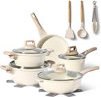 2dekans | Just Perfecto 14 Delige Pannenset Inductie - Beige, Ophalen of Verzenden, Nieuw
