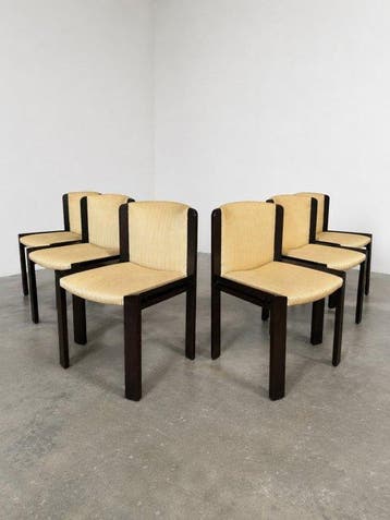 Pozzi - Joe Colombo - Stoel (6) - P300 - Hout, Textiel