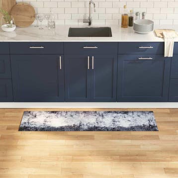 vidaXL Keuken Tapijt Grijs 150 x 45 cm Fluweel, Verzenden, Nieuw