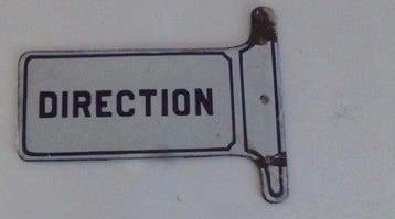 Direction 2 faces - Direction - Plaque émaillée - Émail, Antiquités & Art