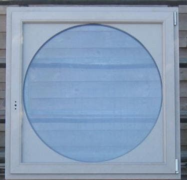 pvc rond raam ,chassis ,venster 108 x 108 signaalgrijs, Doe-het-zelf en Bouw, Raamkozijnen en Schuifdeuren, Inclusief glas, Nieuw