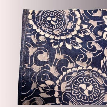 Vintage Japanse Katazome indigo-geverfde katoenen stof -