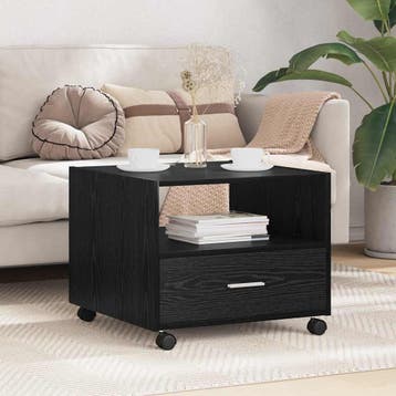 vidaXL Salontafel Zwart Eiken 55 x 55 x 45cm Bewerkt hout, Verzenden, Nieuw