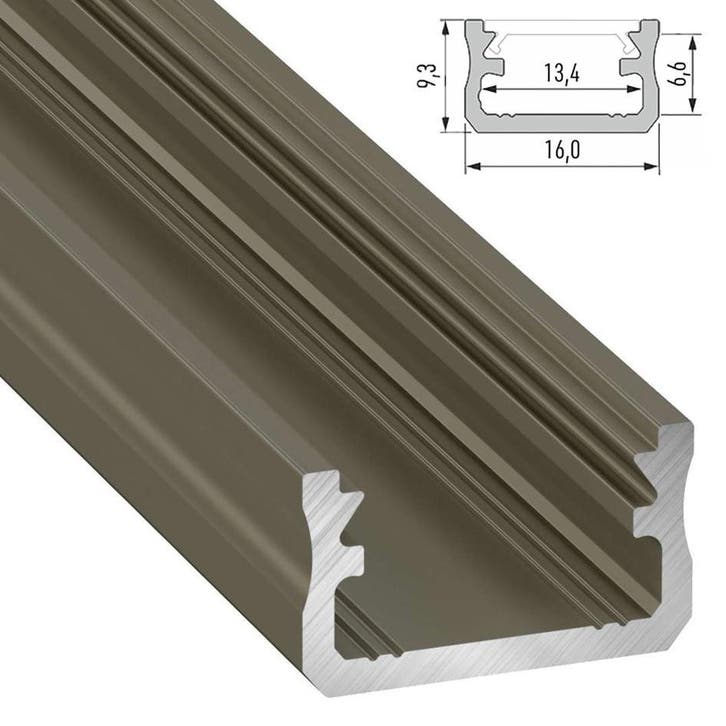 Aluminium LED Strip Profiel Zwart | Tot 2 meter leverbaar, Huis en Inrichting, Lampen | Overige, Nieuw, Verzenden