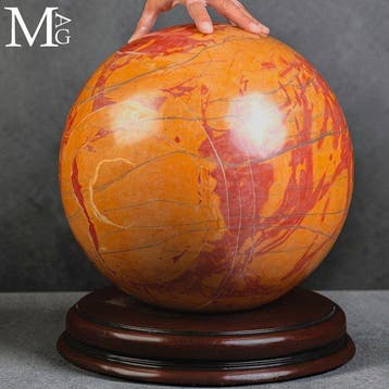 Monumentale Rode Jaspis Bol Sphere Grotere Decoratieve, Verzamelen