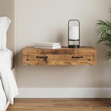 vidaXL Wandgemonteerde Zijtafel Oud hout 87,5 x 34,5 x 17 cm, Verzenden, Nieuw