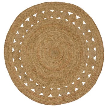 vidaXL Vloerkleden Naturel Ø 120 cm Jute, Verzenden, Nieuw