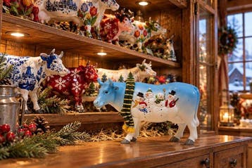 Gremo - Beeld, Decorative ***DUTCH WINTER COW***Blue and