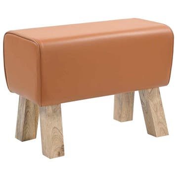 vidaXL Bank 60 x 30 x 45 cm Echt Leer Bruin, Verzenden, Nieuw