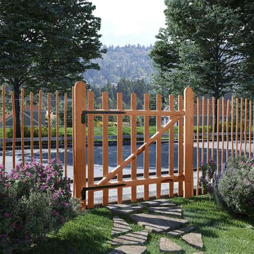 vidaXL Poort enkel 100x100 cm geïmpregneerd hazelaarhout, Verzenden