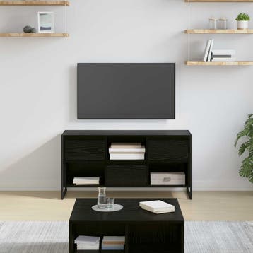 vidaXL TV Kast 100 x 36 x 49,5 cm Zwart Eiken Bewerkt hout, Verzenden, Nieuw