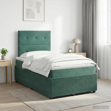 vidaXL Boxspringbed met matras Donkergroen 120 x 200 cm, Verzenden, Nieuw