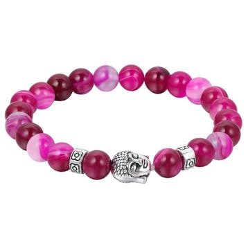 Fako Bijoux - Buddha Armband - Deluxe - Fuchsia, Handtassen en Accessoires, Armbanden, Verzenden, Nieuw