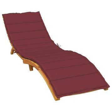 vidaXL Ligbedkussen 200x70x4 cm stof gemêleerd wijnrood, Verzenden