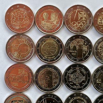 Europa. 2 Euro Various Years (25 munten) (Zonder, Postzegels en Munten