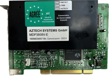 Aztech Systems MDP3858V-E PCI Modem Card 56k FAX MODEM, Verzenden