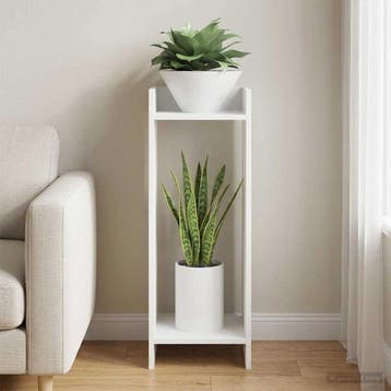vidaXL Plantenstand Wit 30 x 30 x 80 cm Bewerkt hout, Verzenden