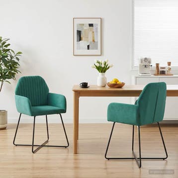 vidaXL Eetstoelen 2 st fluweel Turquoise 55 x 50 x 84 cm, Huis en Inrichting, Stoelen, Verzenden, Nieuw