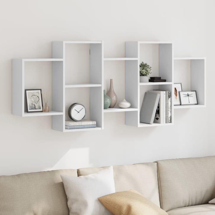 vidaXL Wandschap 159x18x65 cm bewerkt hout wit, Huis en Inrichting, Kasten | Wandmeubels, Nieuw, Verzenden