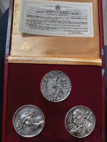 San Marino. Lotto 6 medaglie 1978 Bronzo + Argento - 450 gr