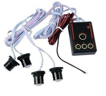 ROOD / BLAUW strobe 4-LED light flitser -zwaailicht, Verzenden, Nieuw