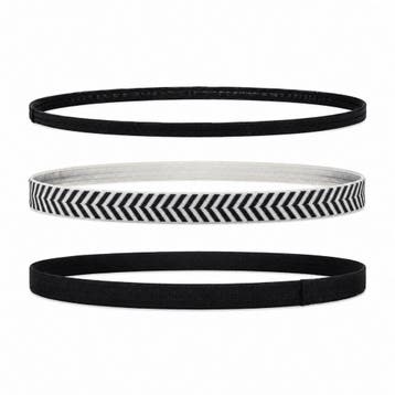 Haarband Sport 1cm – Elastiek - Anti-slip – Zwart Wit - Set