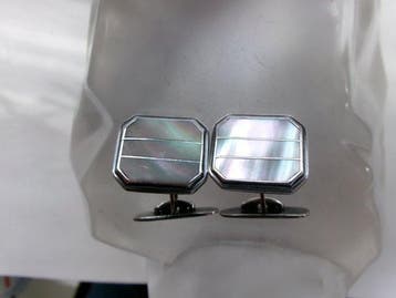 Zilver, parelmoer - Manchetknopen - Art Deco - Gratis