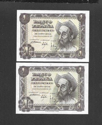 Spanje. - 9 Banknotes - various dates (Zonder minimumprijs)