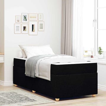 vidaXL Bedframe met matras Zwart 80 x 200 cm Stof, Verzenden, Nieuw
