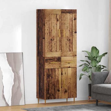 vidaXL Highboard Oud Hout 69,5 x 34 x 180 cm Bewerkt hout, Huis en Inrichting, Verzenden, Nieuw