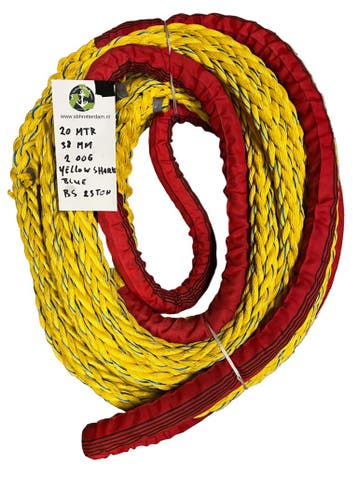 Yellow-Shark blue Meerlijn touw soepel 25MTR 36MM 2oog BS..., Verzenden, Lijn of Blok