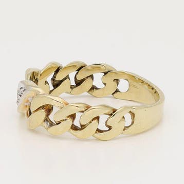 Ring - 14 karaat Geel goud - Diamant, Nieuw