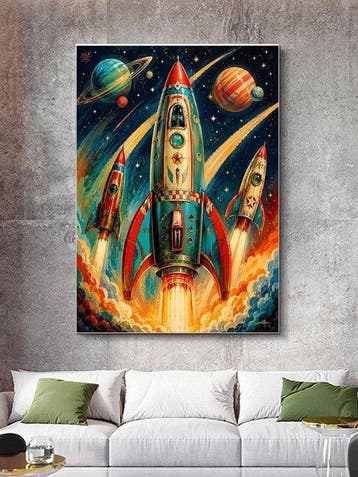 Shayer - Tin Rocket – Dreams Beyond the Stars - XL - 60x80cm