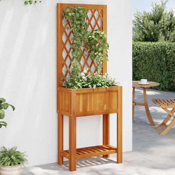 vidaXL Plantenbak met latwerk en schap 55x29,5x152 cm, Verzenden