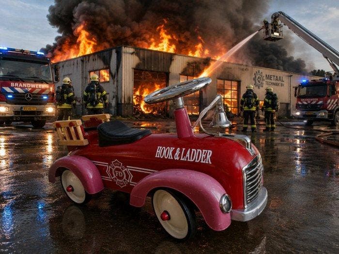 Goki - Jouet Goki Classic Ride-On Fire Engine: No 891 Fire, Antiquités & Art, Antiquités | Jouets