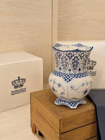 Royal Copenhagen - Pot de fleurs - Porcelaine - Blue Fluted