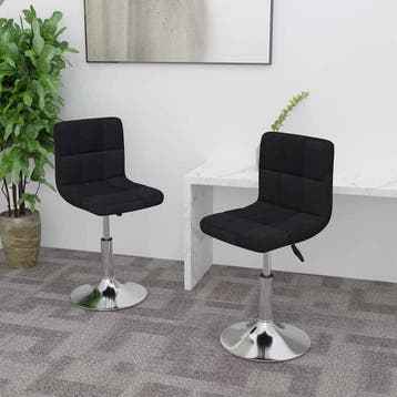 vidaXL Eetkamerstoelen draaibaar 2 st stof zwart, Verzenden, Nieuw