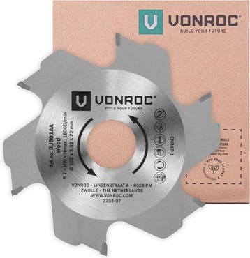 2dekans | VONROC Zaagblad voor lamellenfrees - 100 x 22mm -, Doe-het-zelf en Bouw, Ophalen of Verzenden, Nieuw