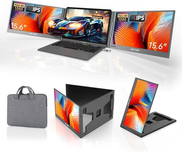 15.6 Triple Scherm Verlenger | 54% korting | Retour deal, Computers en Software, Monitoren, IPS, Draaibaar, Nieuw, USB-C, 1 tot 2 ms