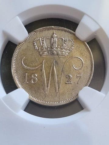 Nederland. Willem I. 10 Cents 1827 U NGC slab (Zonder
