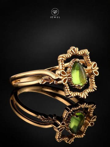 Lichtgroene peridotring - 925 zilver - elegante