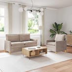 vidaXL bank / zetelstel 2 pcs Beige Polyester, Verzenden, Nieuw