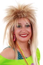 Jaren 80 Disco Fitness Pruik Licht Blond met Gratis 2x Haarn, Ophalen of Verzenden, Nieuw