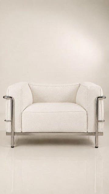 Cassina - Le Corbusier - Fauteuil (2) - LC3 - Staal, Textiel