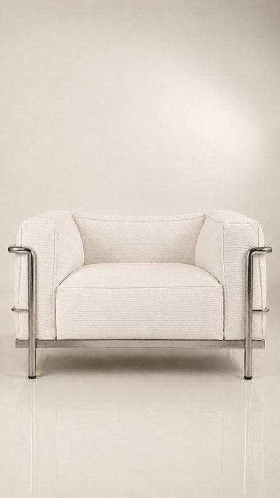 Cassina - Le Corbusier - Fauteuil (2) - LC3 - Staal, Textiel, Antiek en Kunst, Kunst | Designobjecten