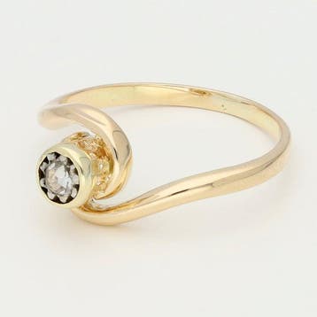 Ring - 14 karaat Geel goud - Diamant, Nieuw