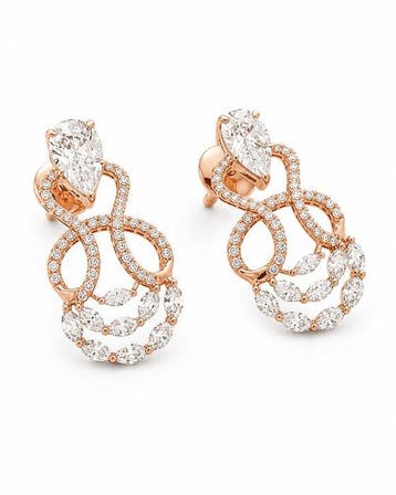 Oorbellen - 18 karaat Roségoud - 1.48ct. tw. Diamant, Nieuw